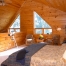 Log home bedroom loft
