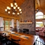 Log home dining room with fireplace, Kawartha Lakes Ontario